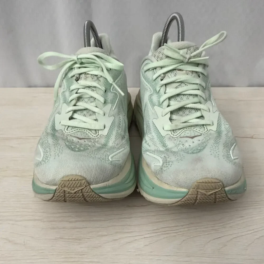 Hoka One One Clifton 10 Shoes Womens Size 9 B Running Sea Glass Jadeite Green